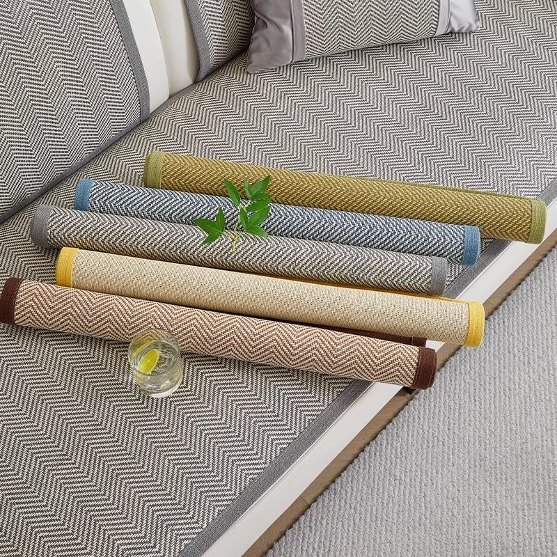 Summer Funda sofá Home Cool Feeling Slipcover Non-slip Ay Tsao Rattan Mat Sofa Cushion Couch Sofa Cover