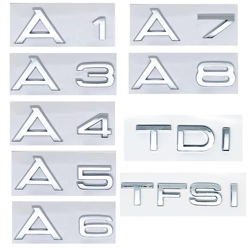 

3D ABS A1 A3 A4 A5 A6 A7 A8 TDI TFSI Логотип Эмблема Значок Автомобиля Наклейка на Багажник Наклейка на Крыло Автомобиля Аксессуары A1 серебряный