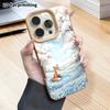 Phone Case: 2D flat lambskin suitable for iPhone 18 17 16 15 14 13 Pro protective case, spring little fox, Christmas and Halloween gifts