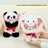 Themed Rose Floral Rabbit Stuffed Toy With Soft Short Fur For Romantic Gift