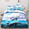 Ocean World Underwater World Dolphin Printed Bedding Set Bedroom Home Decor Bedspread Pillowcase Quilt Cover Bedding Set Luxury