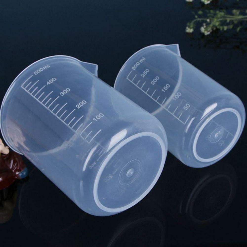 Transparent Stackable Plastic with Scale Beaker Mixing Cups Graduated Cylinder Measuring Cup