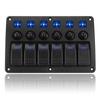 Marine Rocker Switch Panel 6 Gang Car Switch Panel Waterproof with Sticker Interior Parts LED Light 12~24V Circuit Control
