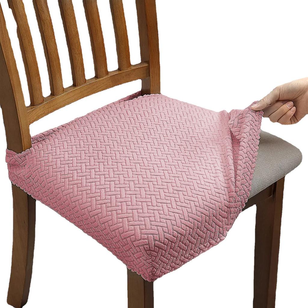 1/2/4/6pcs Elastic Solid Colors Chair Seat Covers Removable Washable Anti-dust Short Back Chair Seat Cushion For Dining Room