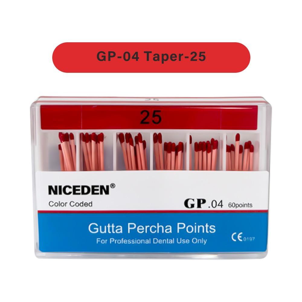 Niceden Dental Gutta Materials Percha Root Points Endodontics Cotton Fiber Tips Dentistry GP Canal Taper 02 04 06 #15-40 F1-F3