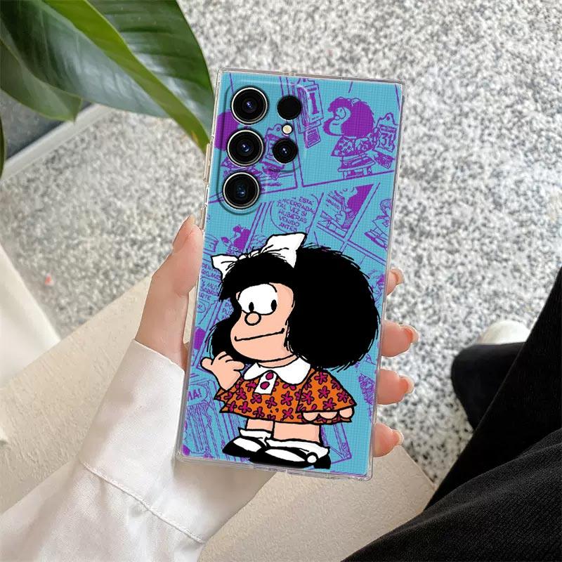 Mafalda Disney Transparent Case For Samsung Galaxy S26 S25 Ultra S24 S22 S26 Plus S20 S23 S21 S25 FE S24 5G Clear Silicone Cover