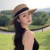 Fashion French Style Flat Top Straw Hat Beach Sun Hat Travel Vocation Women 2026 Summer Straw Hat