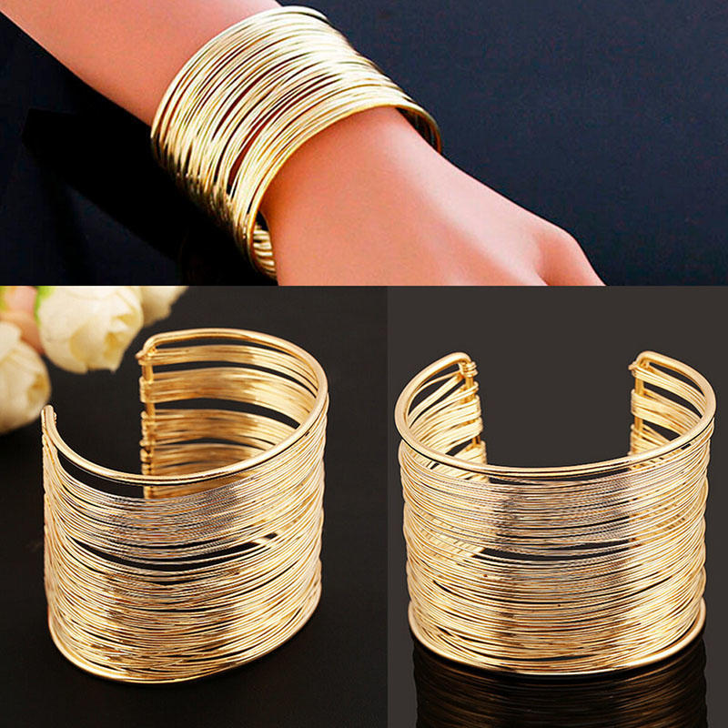 Women Statement Bracelet Bangles Dress Luxury Vintage Multilevel Bangle
