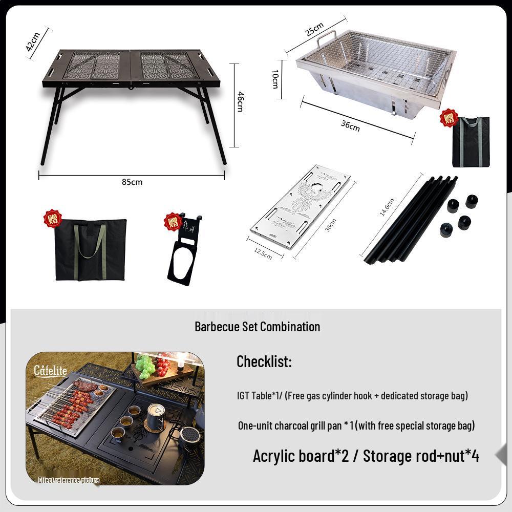 

Cafelite Outdoor Camp Table Set: Tactical, Motorcycle Touring, Tea, Grilling, Fishing Combo
