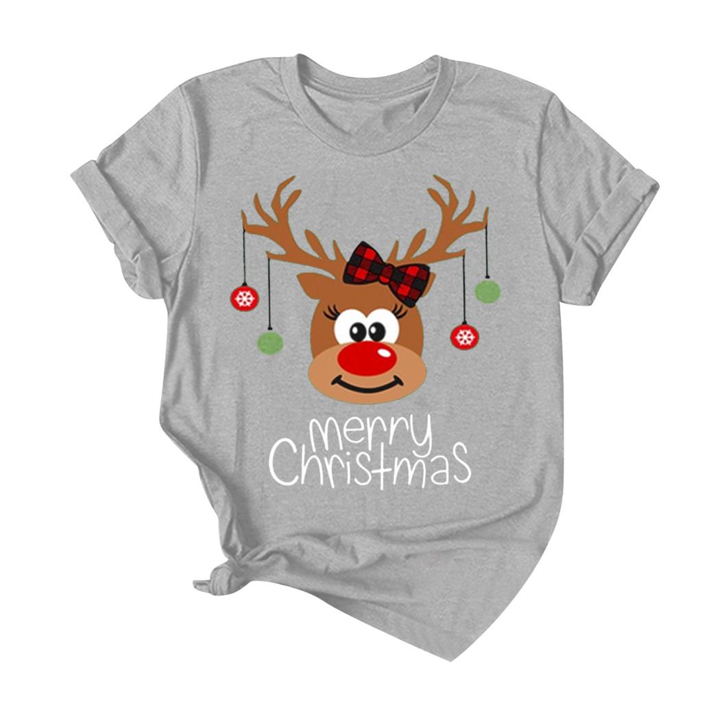 Casual Christmas Fun Letter Print Round Neck T Shirt main image 1