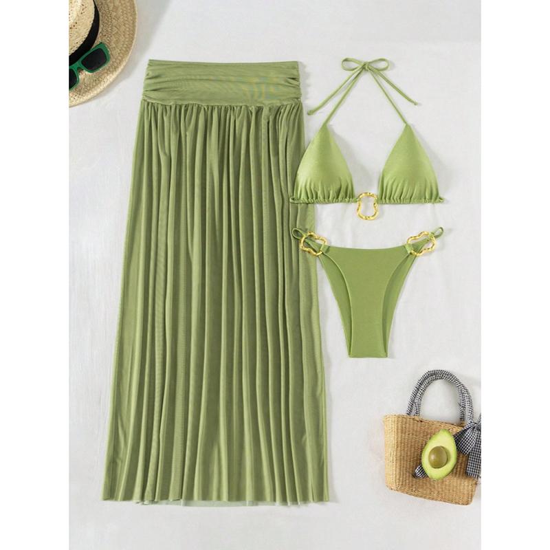 

Сексуальные бикини женские купальники купальный костюм бикини набор цепочка купальник пляжная одежда бикини женская пляжная одежда XL зелёный