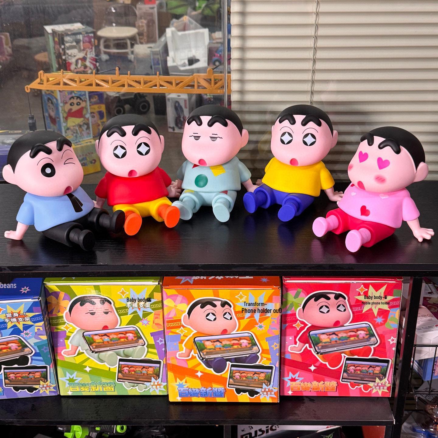 Cross-Border Crayon Shin-chan Cartoon Phone & Tablet Stand Figurine Pink Outfit