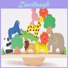 Wooden Animal Balance Toy With Stacking Blocks For Early Childhood Development