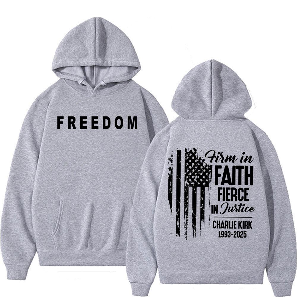 ZX hoodie Charlie Kirk Freedom Sweatshirt Heren Sweatshirt Bedrukt Herfst en Winter Volwassen Unisex Retro Gotisch Casual Hoodie met Lange Mouwen M
