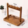 Desktop Key Holder Jewelry Organizer Stand Elegant Versatile Wood Rack with Hooks for Countertop