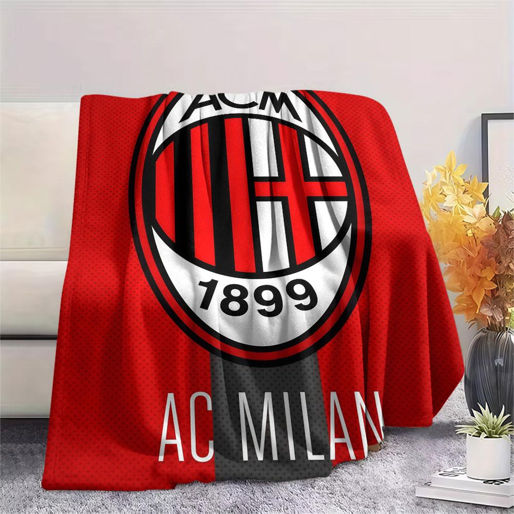 AC Milan Printed Flannel Blanket, Soft Throw for Bedroom Sofa, Washable, Fan Merchandise, Great Gift.