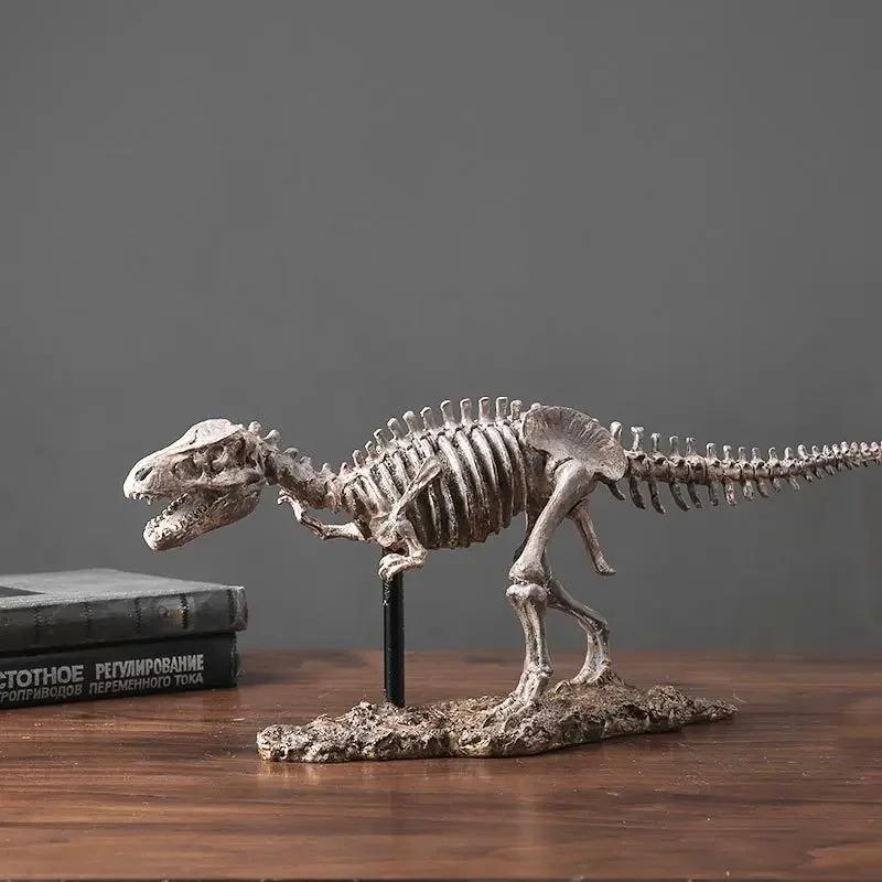 Aesthetic T-Rex Bones Figure Resin Tyrannosaurus Rex Fossil Statue Skeleton Dinosaur Sculpture Livingroom Decoration Accessories