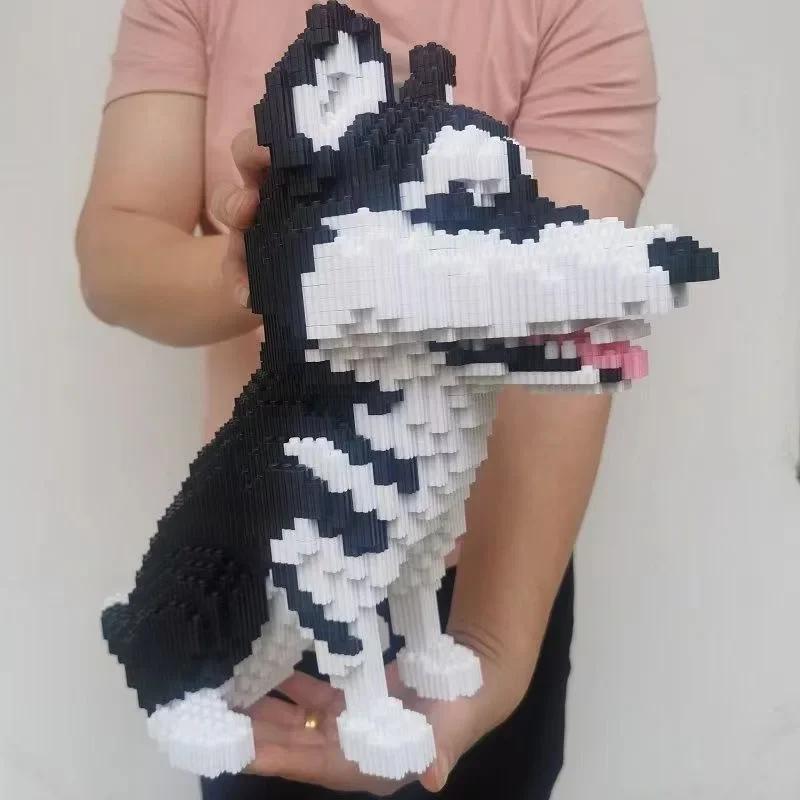 Urbane Tierbausteine Mini Hund Husky Haustier Modell Diamantbausteine Niedliches Spielzeug für Jungen und Mädchen Geburtstagsgeschenk für Erwachsene