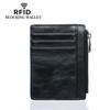 Top-Grain Cowhide Leather Zipper Card Holder & Coin Purse for Men and Women