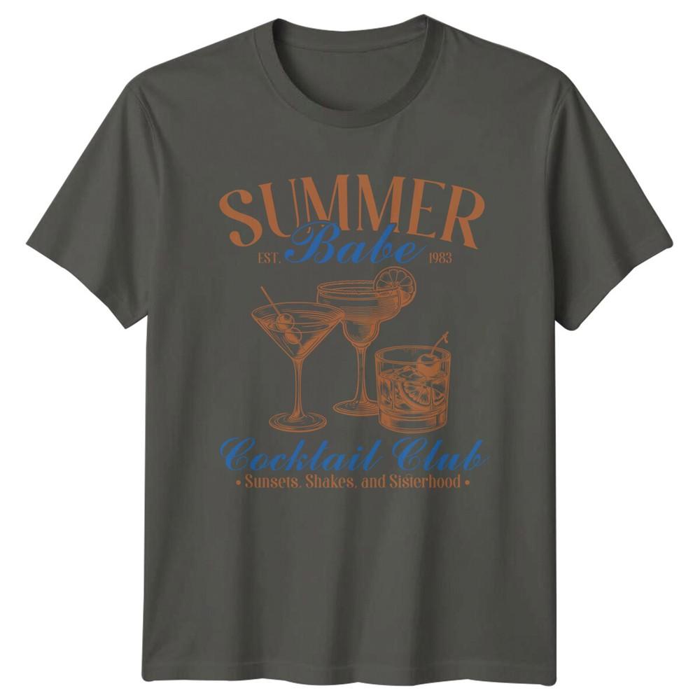 Summer Babe Cocktail Club TShirt Sunsets Shakes Sisterhood S
