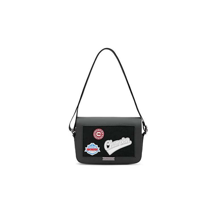 New Champion Fabric Camera Bag, Shoulder Bag Small Unisex Black/Dark Gray/Light Blue U4AACPU28