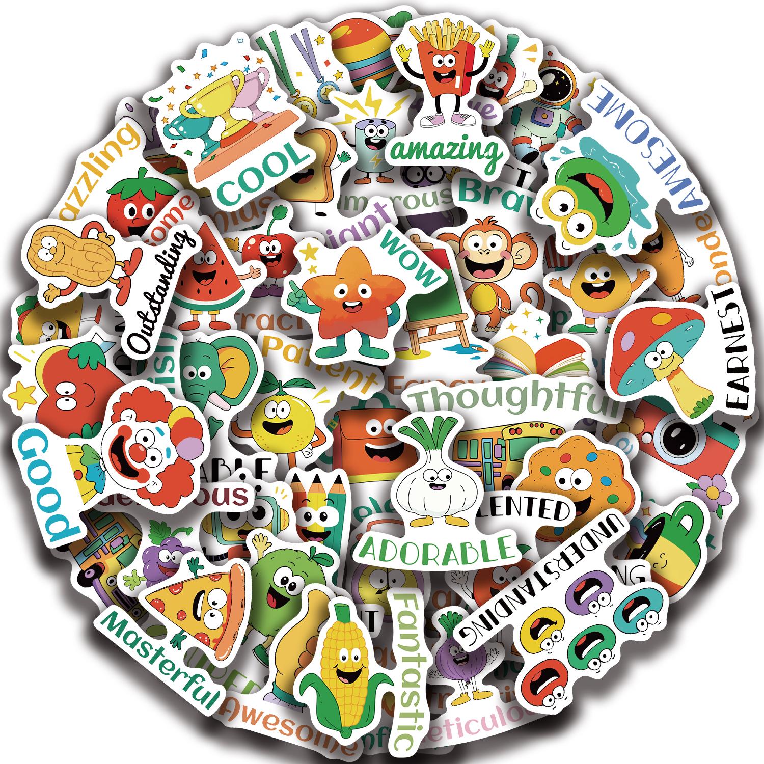 

50PCS Waterproof Cartoon Stickers for Decorating Cups Notebooks Phones Luggage Doodle Commendation Stickers