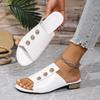 Fashion Women High Heels Slippers Fashion Shoes for Women Square Heels Beach Sandals 2025 New Summer Open Toe Slippers Slides Women