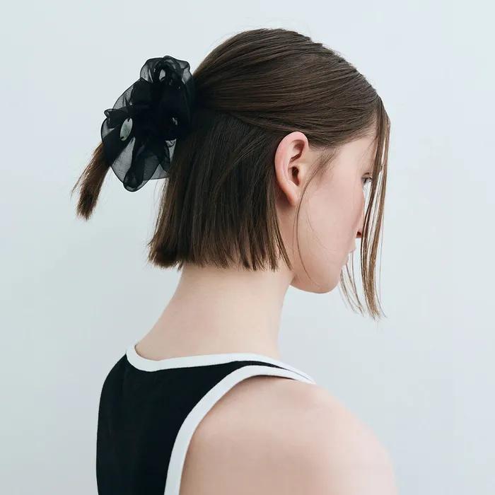 ORGANZA SHEER SCRUNCHIE black