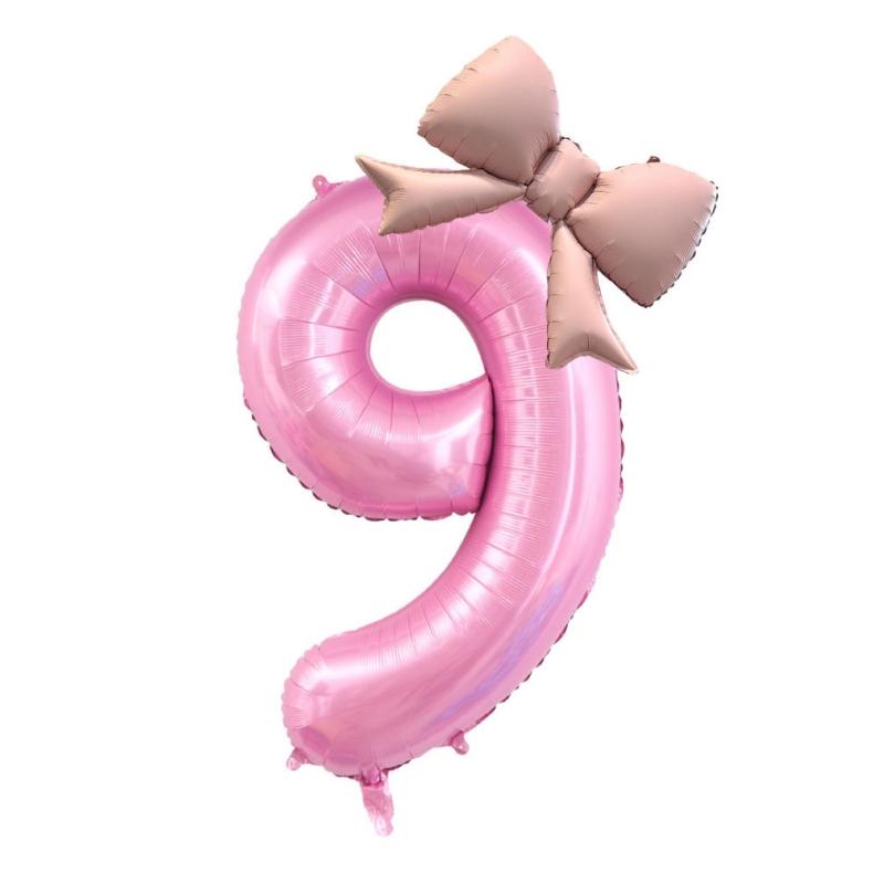 40 Inch Birthday Number Ballons Girls Princess Birthday Pink Bownot Balloons Wedding Party Ballons Jumbo Number Balloon