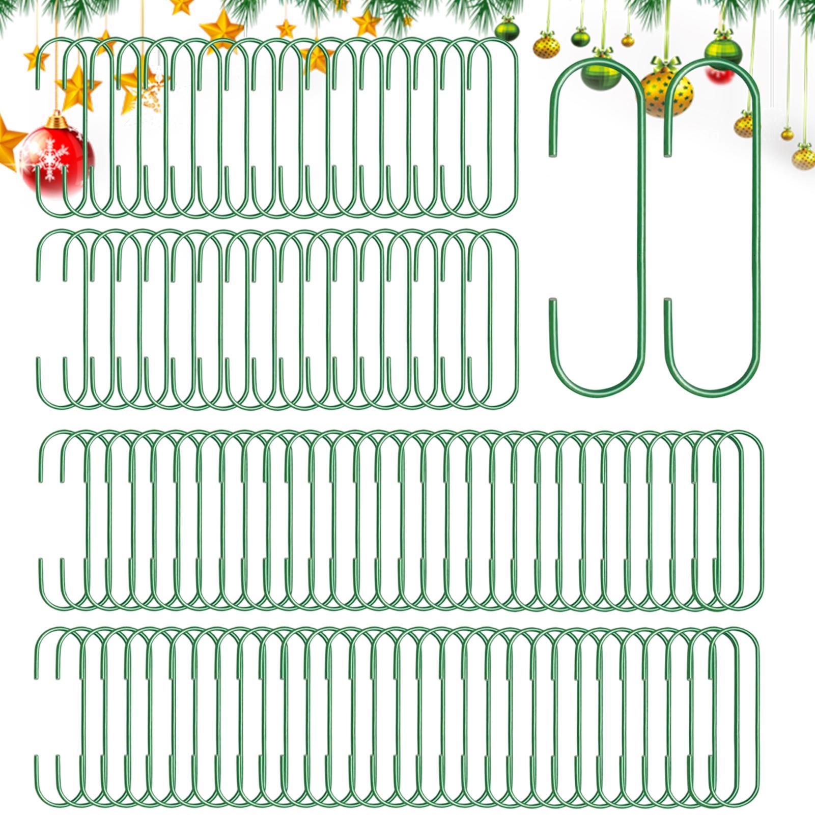 100 шт. Крючки для рождественских украшений Зеленые металлические мини-крючки с противоскользящим покрытием Подвески для украшений для декорирования рождественских елок венков CN