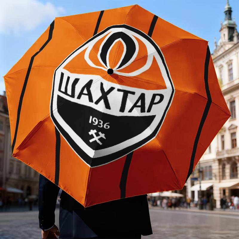 Ombrello Pieghevole Design Stemma Shakhtar Donetsk, Ombrello Automatico 8 Stecche per Viaggio, Uso Campeggio Regalo per Halloween Natale