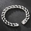 Polished Brushed Stainless Steel Cuban Chain Bracelet for Men Black Gold Color Nickel-Free Jewelry18-24CM Length Gift Wrapped