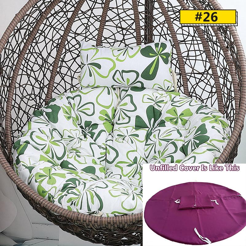 Hanging Swing S/L Unfilled or Filled Egg Basket Seat Chair Cushion Cover (NO Chair)Papasan Round Detachable Pillow Home Patio