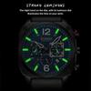 Chronograph Armbanduhr Kalender Sport Herrenuhren Militärische Mode Quadratisches Zifferblatt Leder Herrenuhr Geschenk Leuchtend Wasserdicht