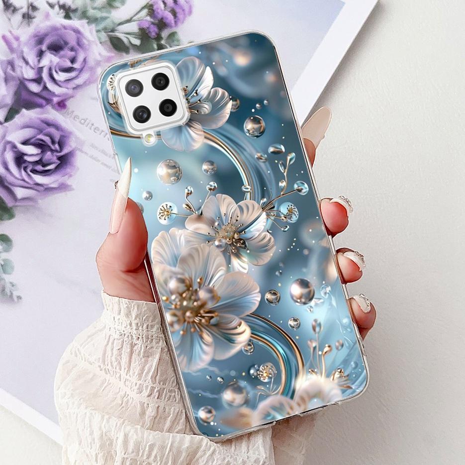 For Samsung Galaxy A22 4G Case Coloful Flowers Painted Cover Soft Slim Phone Case For Samsung A22 A 22 Galaxy A42 5G Fundas Bags