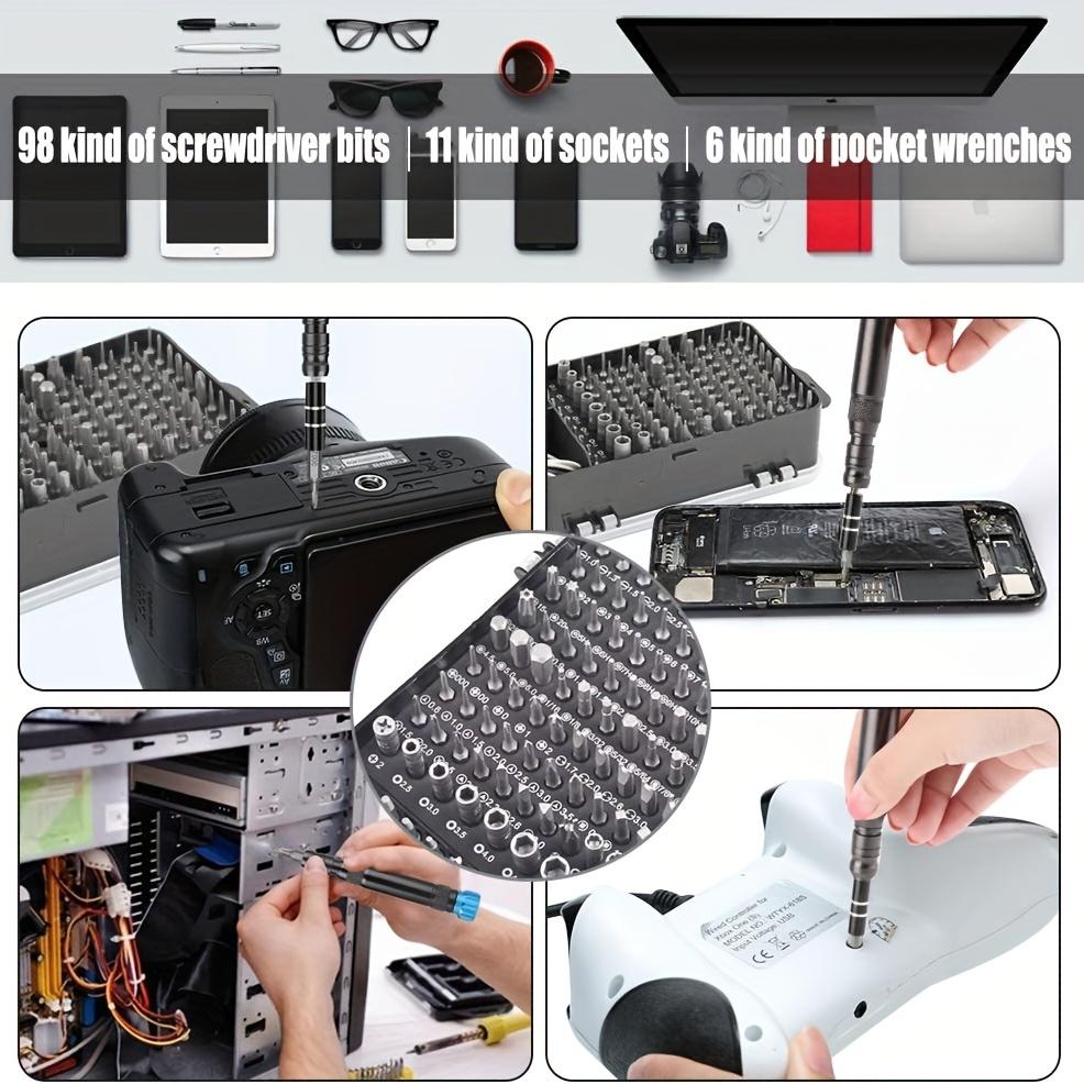 Phone Repair Clamps,Screen Clamps Securing Clip Tools 117 In 1 Precision Screwdriver Set Electronic Repair Tool Kit for