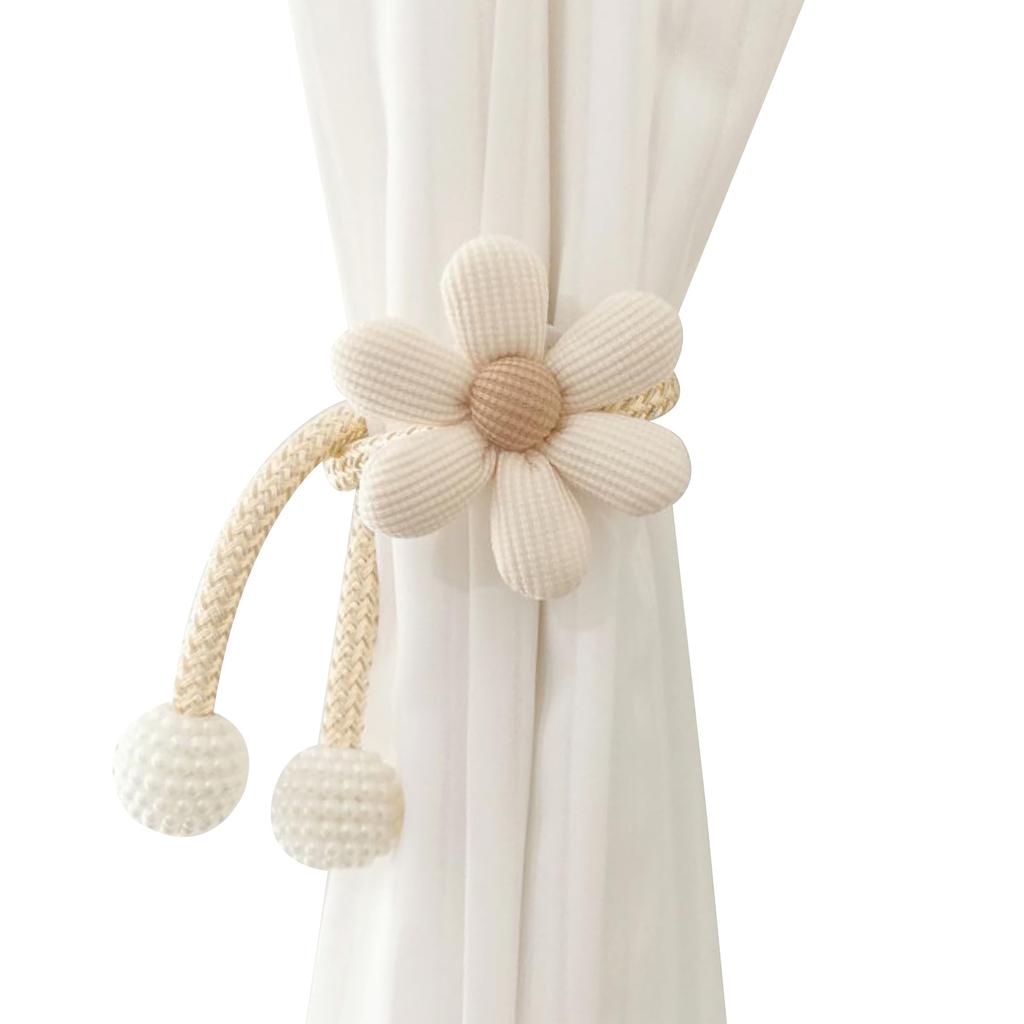 1pc Style Cute Three-dimensional Flower Pearl Buckle Curtain Strap Children's Room Decoration Curtain Clips Home Curtain Strap