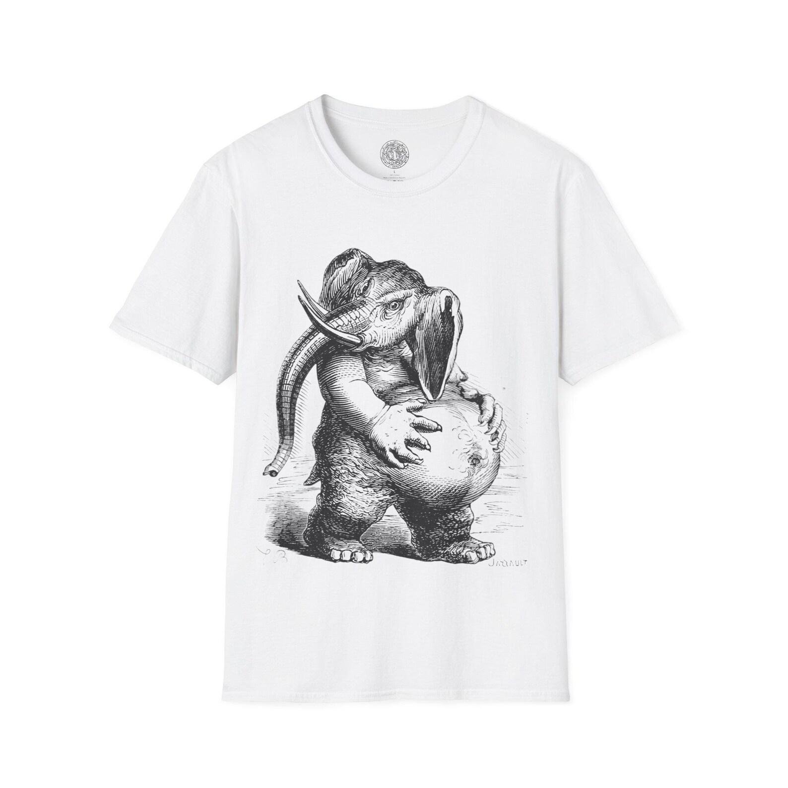 Behemoth Demon T-Shirt | Biblical Beast Graphic Tee | Old Testament Creature Apparel | Esoteric Knowledge Shirt L