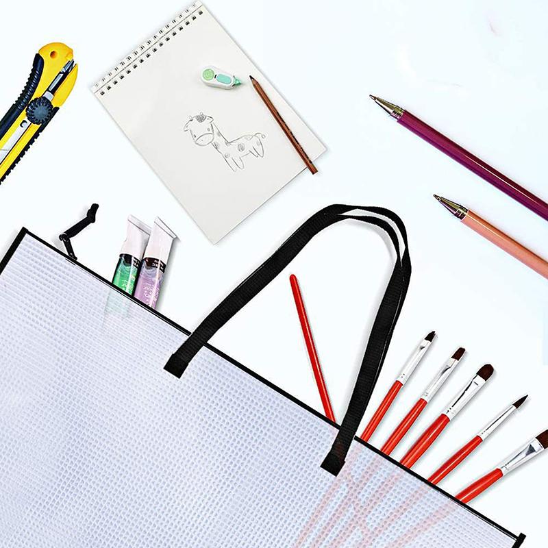 Transparent File Bag Drawing Board Bag Work Storage Bag Large Poster Storage Bag Handbag Art Stationery Organization