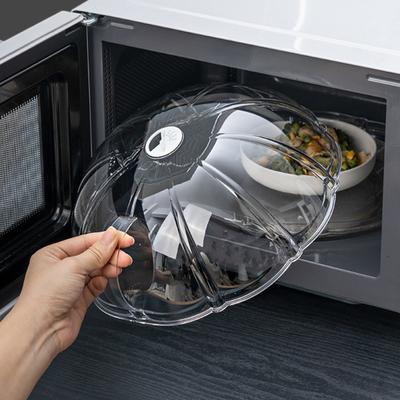 Spritzwassergeschützte Abdeckung für die Mikrowelle, transparenter, hitzebeständiger Deckel mit Griff, BPA-freies Küchenkochgeschirr zum Aufbewahren und Erhitzen von Lebensmitteln