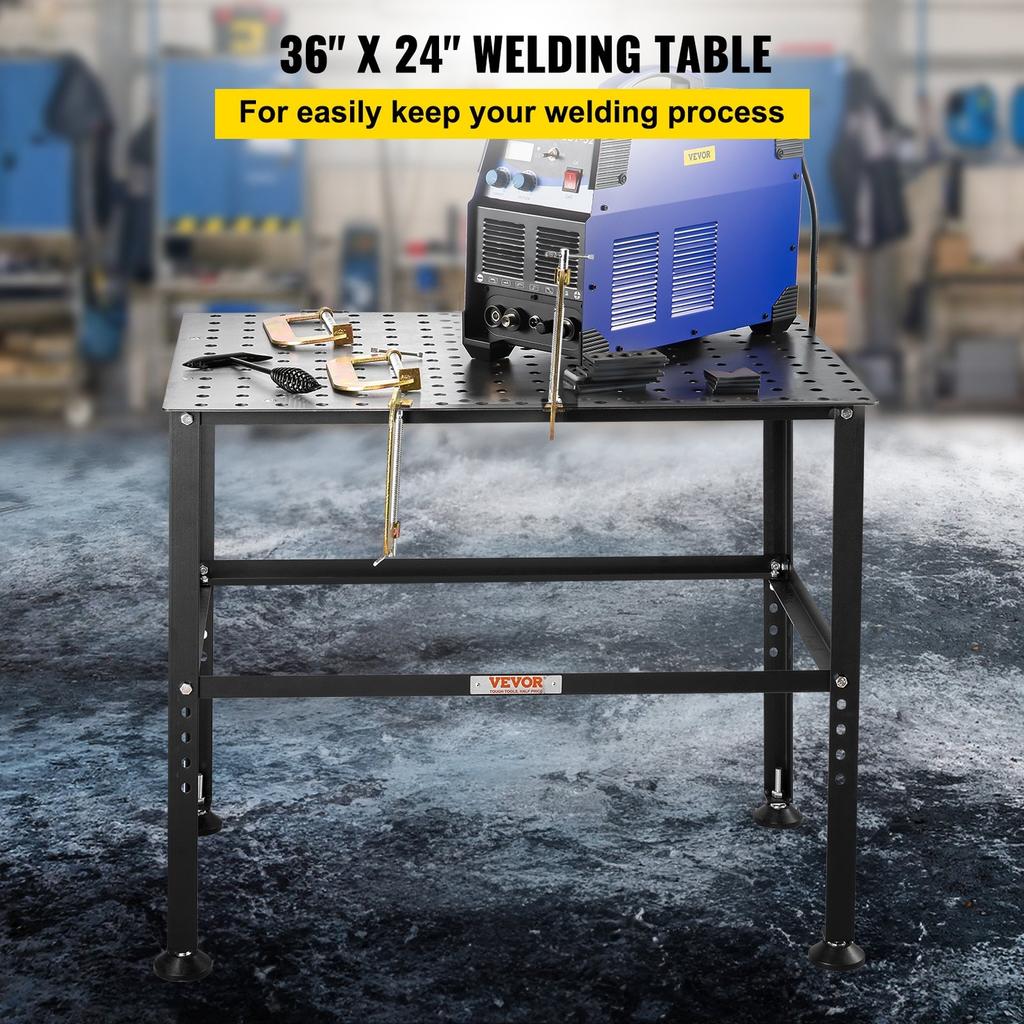 Tavolo da Saldatura 36" x 24" 800LBS Tavolo da Banco da Saldatura con Fori per Fissaggi