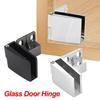 1 Pair Glass Door Pivot Hinge Zinc Alloy Self-Closing Glass Door Hinge No Cupboard Showcase Drilling Frameless Glass Door Clamp