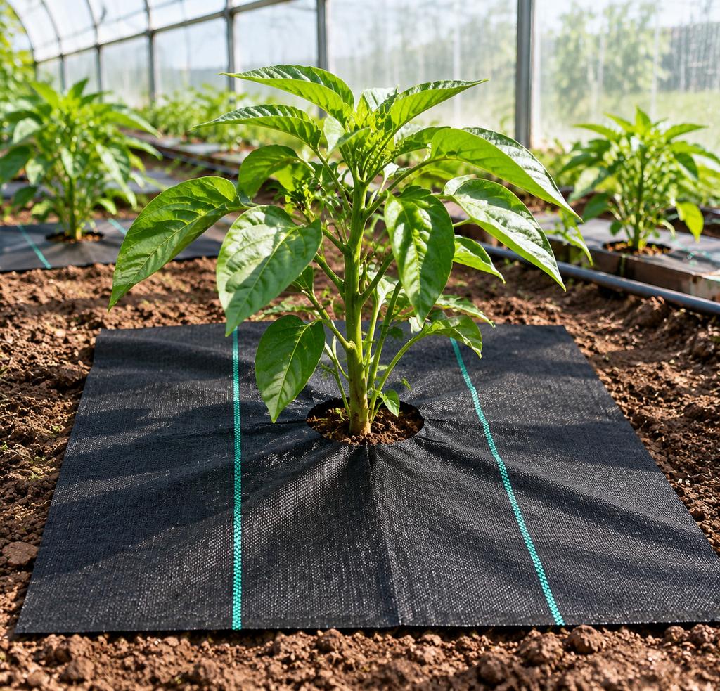 PP Weed Barrier Fabric 1x1m with Center Hole