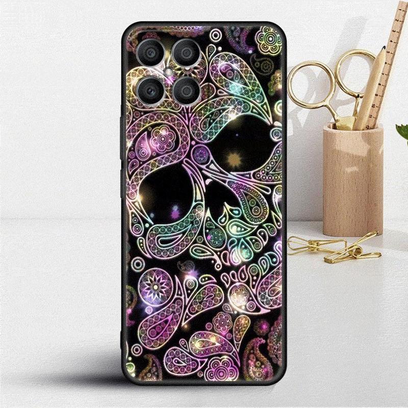 Retro Skull Butterfly Case For Honor X8 X8a 90 X9a 8X 70 50 20 Magic5 Pro 9X P60 P50 Black Soft Phone Funda