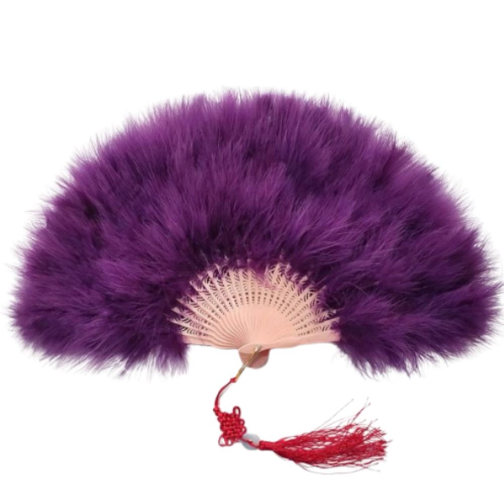 Chinese Handheld Feather Fan Colorful Show Dance Fan Art Fans Cosplay Props Fan  Home Decoration