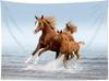 Galloping Horse Tapestry Horses Running In Sea Water Wall Hanging Animal Tapestries for Bedroom Living Room Dorm Decor,60W