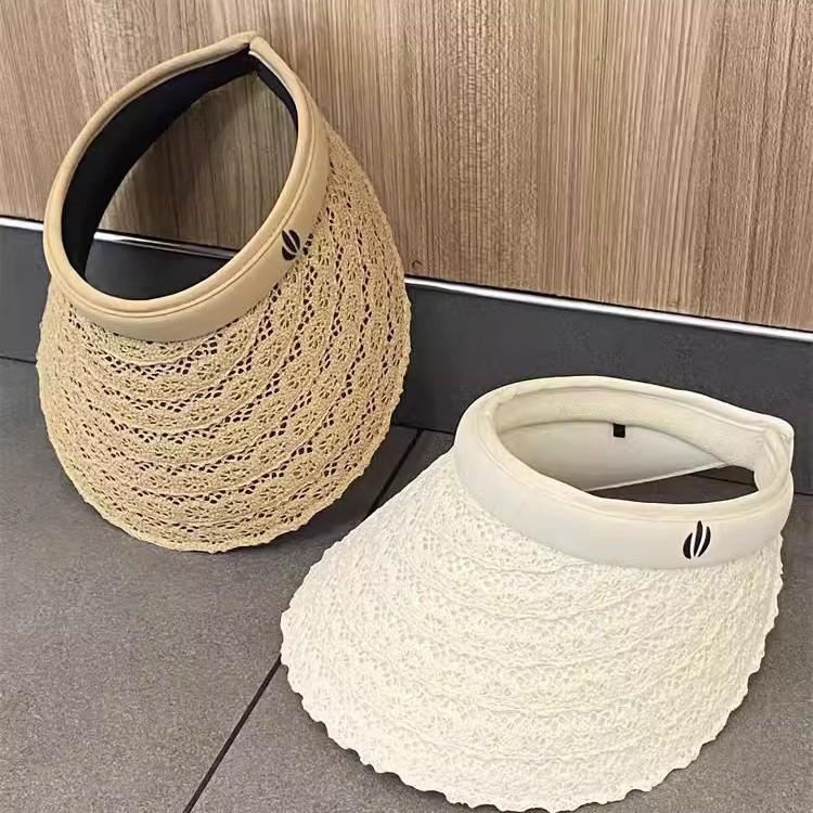 Summer Lace Sun Protection Empty Top Hat Women's Outdoor Travel Fashion Versatile Sun Hat Vacation Beach Sun Hat