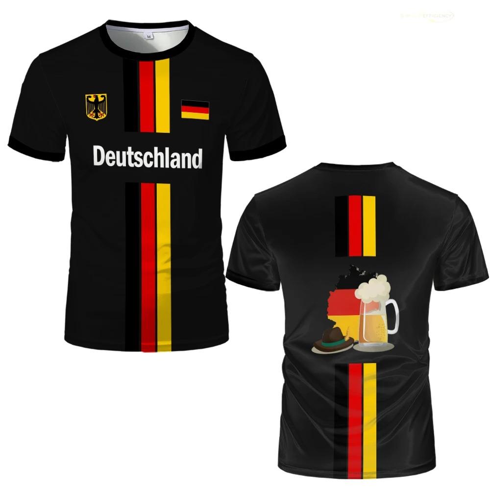 2026 Germany Map Flag Football Jersey Summer Breathable Quick Dry Short Sleeve T-shirt Men Women Kids Casual Sports Fan Gift