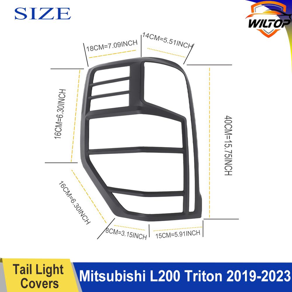 Mattschwarze Rückleuchtenabdeckungen für Mitsubishi L200 Triton 2019-2025 Schutzabdeckung Außen ABS Lampenhaube Auto Außen Zubehör