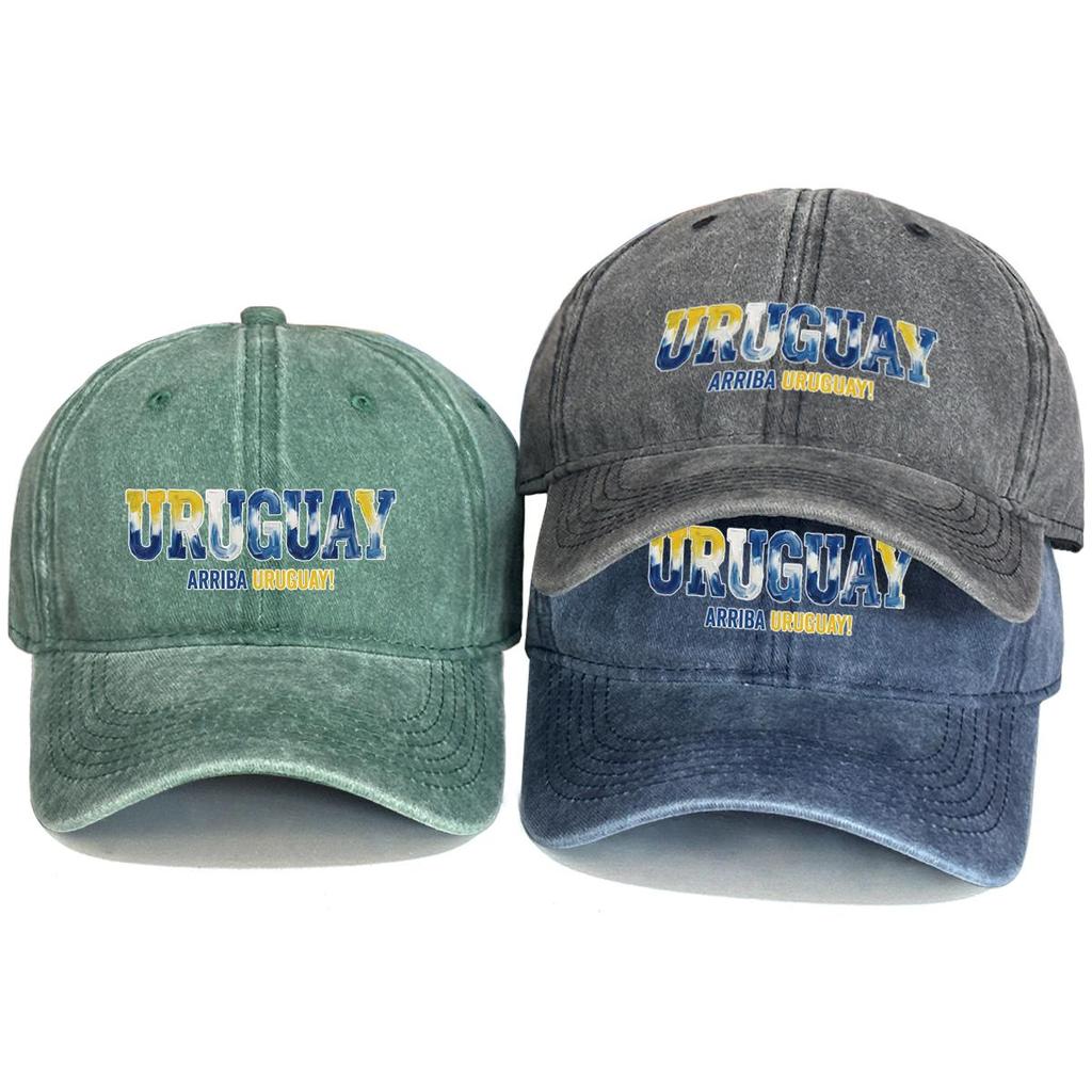 Sun Hat With "URUGUAY" "ARRIBA URUGUAY" Flag Printed , Adjustable Baseball Hat Inelastic Hip Hop Fit Headwear Sports Hat